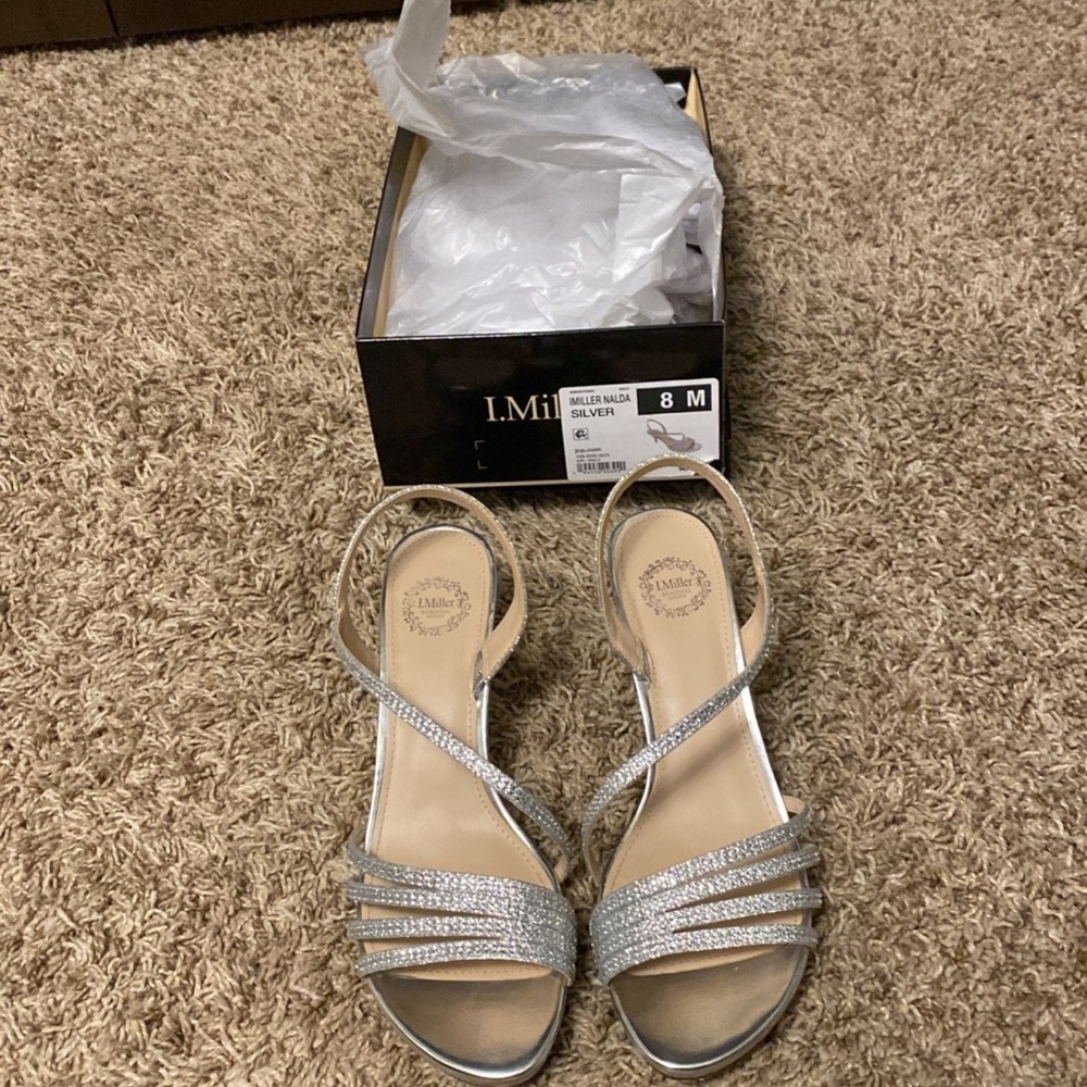 I.Miller Silver Strappy Women's Dress Formal Heels